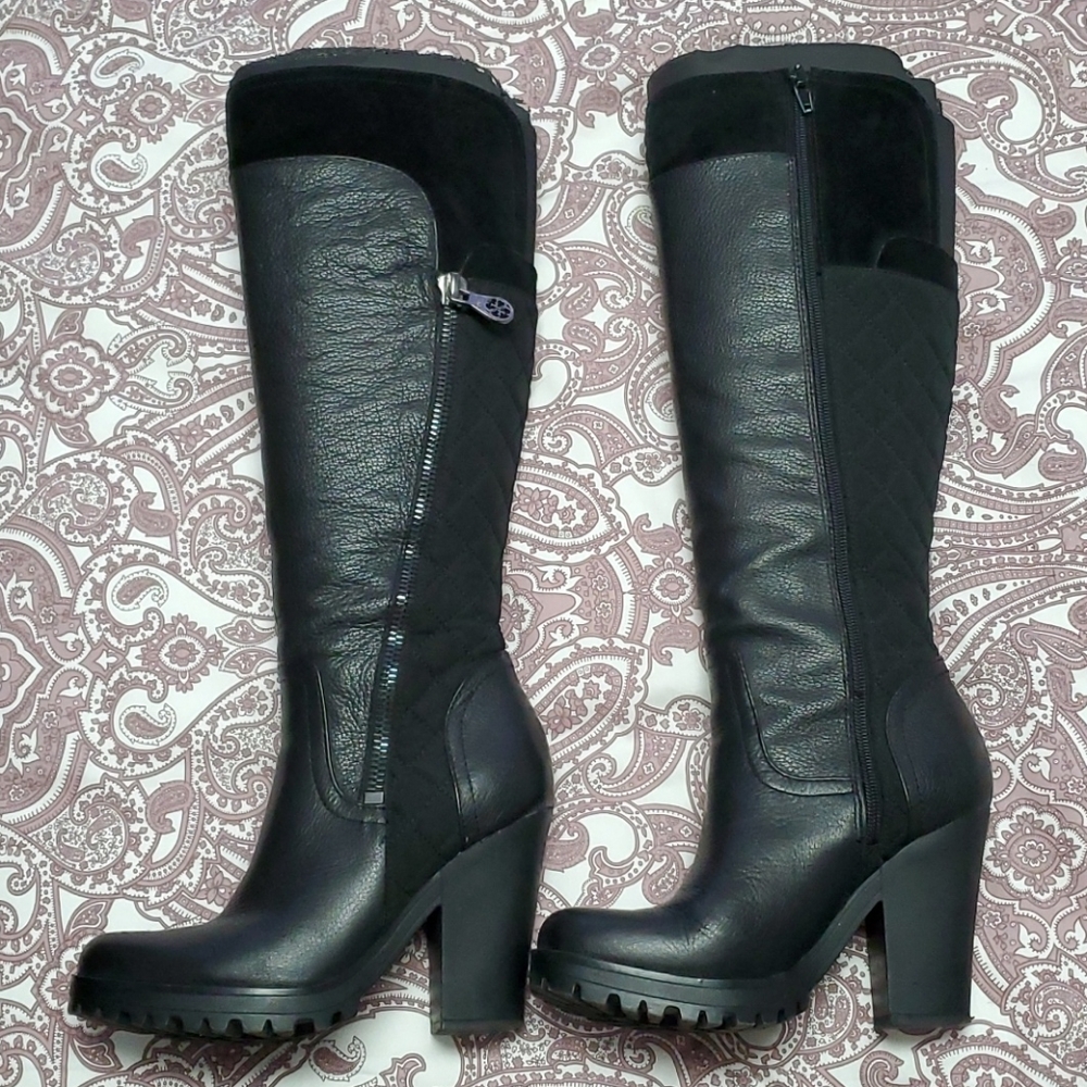 Guess black genuine leather boots